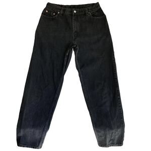 Levi's 550 Women Jeans 14 M Black Denim Tapered Button 30" Inseam High Rise